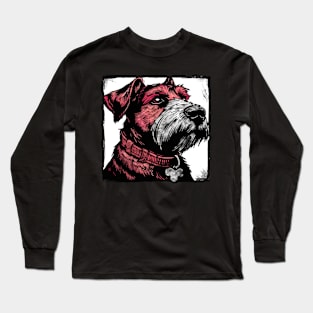 Retro Art Airedale Terrier Dog Lover Long Sleeve T-Shirt